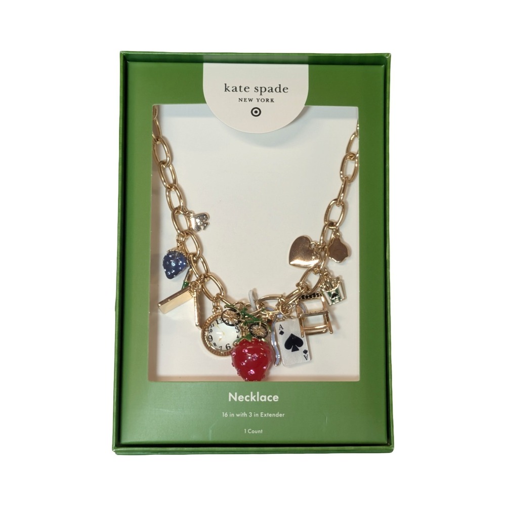 ⭐B2 Kate Spade New York Target Necklace Chunky Charm Statement 16" NWT